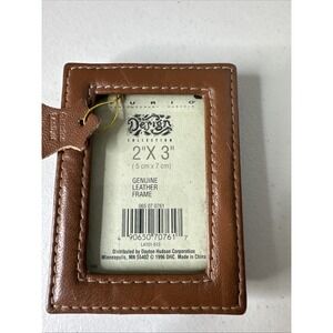 Vintage Furio Mini 2x3 Brown Leather  Photo Frame For 2x3 Photo  1996 USA